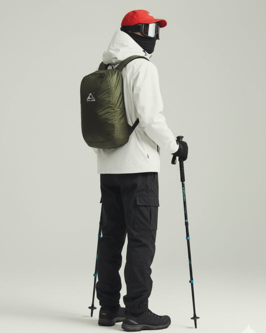Ultralight Foldable Travel Backpack – military green.